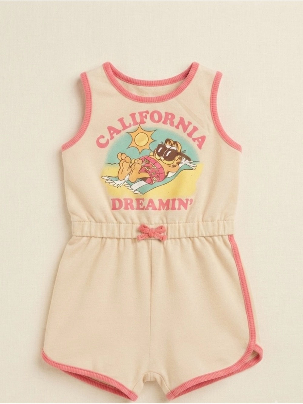California Dreamin' Pink-Trim Girls' One-Piece Romper